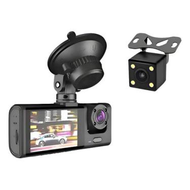 Imagem de Kit 3x Câmera Veículos Dash Cam Tripla Full Hd 1080p Noturna - Elechin