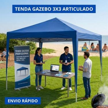 Imagem de Tenda Gazebo 3x3 Articulado SANFONADO Dobrável 3x3 para Praia Camping 
