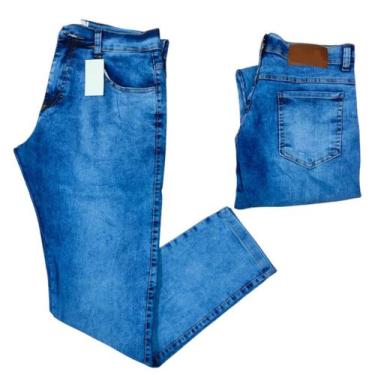 Imagem de Calça Jeans Azul Claro Elastano Masculina Skinny De Alta Qualidade Lin