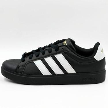 Imagem de Tênis Adidas Casual Streetalk com Cadarço Masculino, 42, Preto, Branco