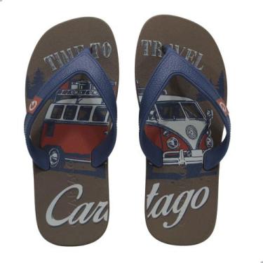 Imagem de Chinelo Cartago Dakar Marrom/Azul, Mt, Marrom, Azul, Telha, 39