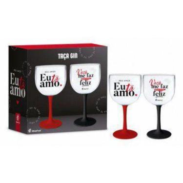 Imagem de Taça Gin C/2 Bicolor Meu Amor Te Amo 11700 Brasfoot