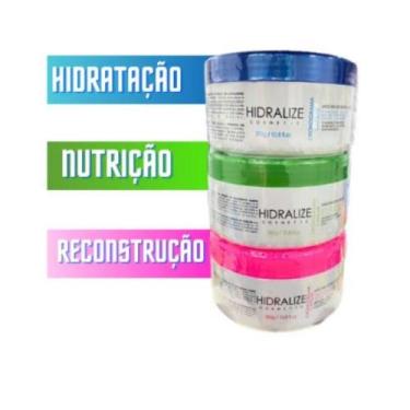 Imagem de Cronograma Capilar 3 Potes de 300g Cada Hidratação Nutrição e Reconstr