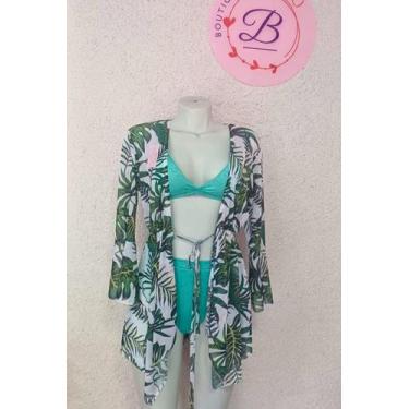 Imagem de Saida de Praia Manga Longa Floresta - Boutique da Bibs