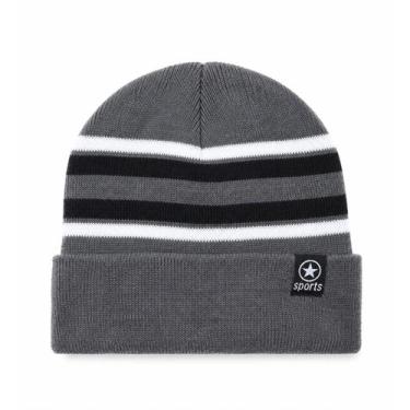 Imagem de Touca Gorro Forrada Inverno Feminina Masculino Unissex Frio Cor:Cinza 