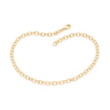 Imagem de Tornozeleira Elo Cadeado Oval Folheada Ouro Rommanel 552019