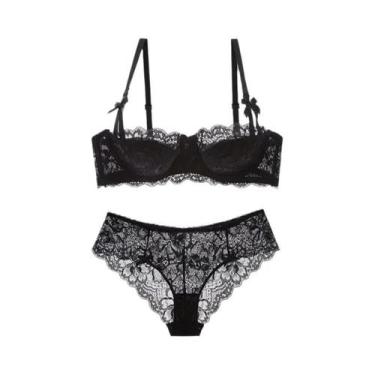 Imagem de Conjunto De Sutiã Slim De Renda Francesa Para Meninas, Confortável E R