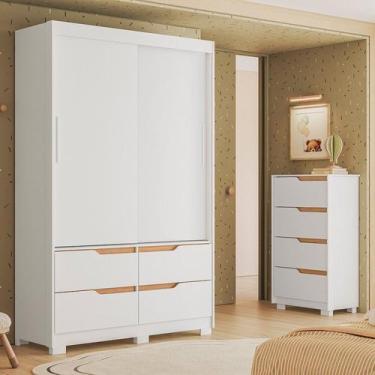 Imagem de Conjunto Quarto Infantil Completo Sole Branco/Freijó - Albatroz Móveis