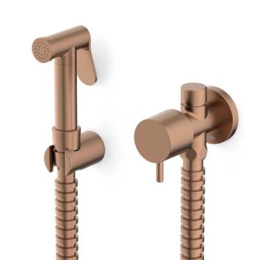 Imagem de Ducha Higiênica com Derivação Basic Celite Rosa/Rose Gold Matte
