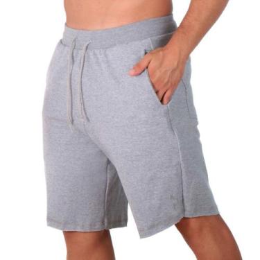 Imagem de Bermuda Short Academia Moletinho Masculina Fecho Cordao Ajustavel Com 