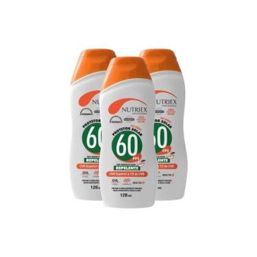 Imagem de Kit 3 Protetor Solar Fps 60 C/ Repelente 120ml Nutriex