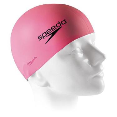 Imagem de Touca de natação lisa Speedo Flat Swim Cap Treinamento, Rosa