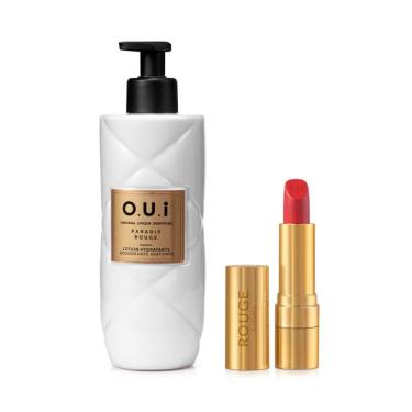 Imagem de Hidratante Paradis Rouge 400ml + Batom Vermelho Rouge à Lèvres 3,5g