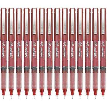 Imagem de Pilot, Precise V7, canetas esferográficas de tinta líquida tampada, ponta fina de 0,7 mm, vermelha, pacote com 14