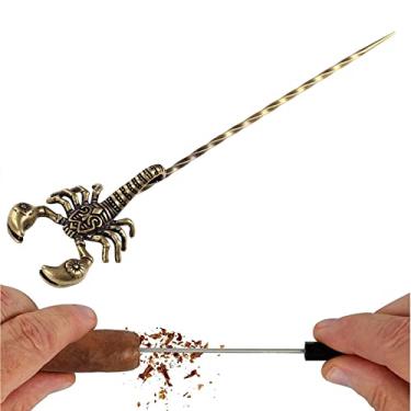 Imagem de Ferramenta para realçar charuto de precisão vintage cortador de agulha de charuto à prova de ferrugem acessórios práticos para charutos presente ouro