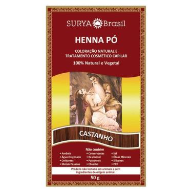 Imagem de Surya Brasil Henna Pó Coloração Natural Cor Castanho - 50g