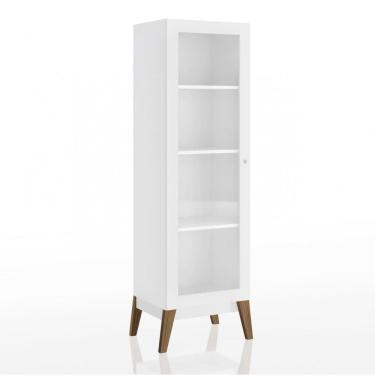Imagem de Cristaleira 1 Porta Retrô 0809 Genialflex Branco