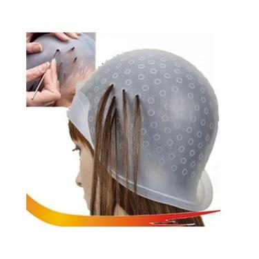 Imagem de Touca Para Cabeleireiro Silicone Manchas Loiras