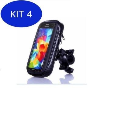 Imagem de Kit 4 Suporte De Celular Smartphone Capa À Prova D`agua Para Moto