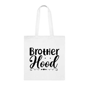 Imagem de Bolsa Brother Hood, bolsa Brother Hood, irmão, presente para irmão, bolsa de ombro irmão, bolsas reutilizáveis, presente para irmão da irmã e irmão s, Branco