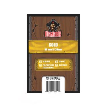 Imagem de Sleeves Gold 80 X 120mm Bucaneiros 100 unidades