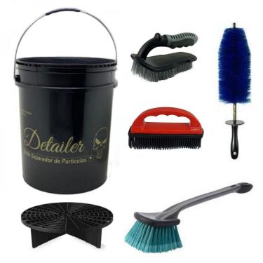 Imagem de Kit Balde Com Separador De Partículas + Escovas remoção de pelo / limpeza de carpete 