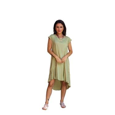 Imagem de Vestido Com Recorte Evasê Verde - Furlan