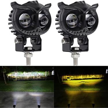 Imagem de Luzes de LED de motocicleta para dirigir faróis de motocicleta duas cores âmbar/branco 2 peças luzes de cápsula de 2,6 polegadas luzes auxiliares de trabalho adequadas para carro de caminhão de motocicleta ATV SUV trator de empilhadeira