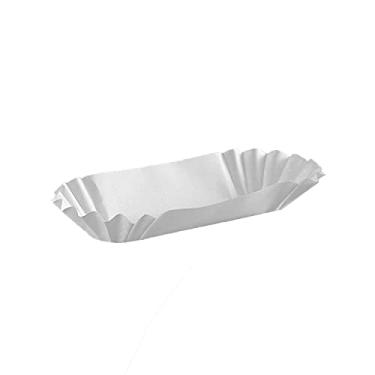 Imagem de Angel's Peel Lounge - Bandeja de papel branco canelado para cachorro-quente peso médio 15 cm - Acessórios descartáveis para carrinho de cachorro-quente (pacote com 250)