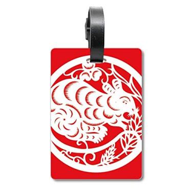 Imagem de Rato cortado em papel animal China zodíaco arte mala etiqueta bagagem cartão pendurado etiqueta scutcheon, Multicolorido.