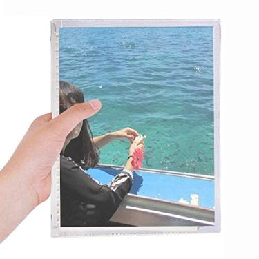Imagem de Caderno para meninas Boat Wave Sea Ellie Yao Beautiflu Folhas soltas Diário Recarregável Diário Papelaria