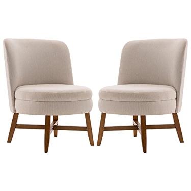 Imagem de Kit 2 Poltronas Decorativas Amber Linho Bege - Gran Belo