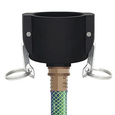 Imagem de Jayen Adaptador de drenagem de tanque IBC 275 330 galões 2 polegadas trava de came x mangueira de jardim grau alimentício