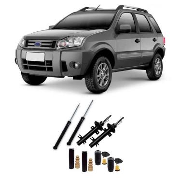 Imagem de 04 Amortecedores + 04 Kits Batentes Ford Ecosport  4x4 (4WD) Dianteiro e Traseiro 2003 a 2012