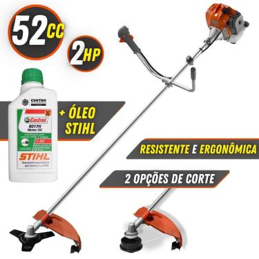 Imagem de Aparador de Grama Á Gasolina Tekna RL520ACN-TK Profissional 52cc Com Lâmina 3 Pontas e Carretel Fio Nylon + ÓLEO STIHL