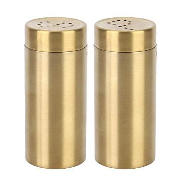 Imagem de peças de saleiro e pimenteiro de medição, frasco de tempero de vidro transparente para saleiro de acampamento de cozinha com orifícios de vazamento ajustáveis