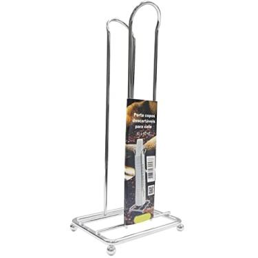 Imagem de MS Aramados, 233, Suporte Copo Porta Copos Descartáveis Bancada 50 ml 80 ml Café, cor Cromado, Aço
