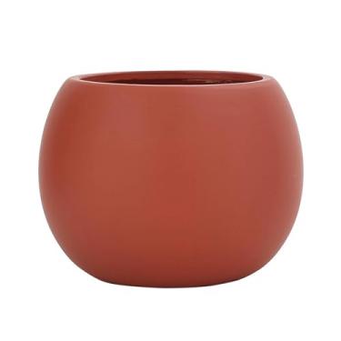 Imagem de ESTINTENG Estilo nórdico, simples, colorido, vaso de cerâmica respirável, vaso de suculenta, planta verde, bola redonda, vaso de flores interno - vaso de flores terra tesouro vermelho-tamanho médio