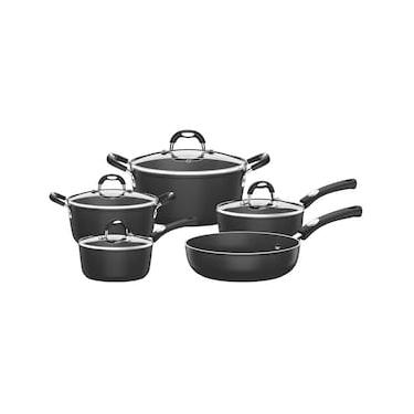 Imagem de Conjunto de Panelas 5 Peças Tramontina Mônaco para Fogão de Indução com Revestimento Antiaderente Starflon Premium - Preto