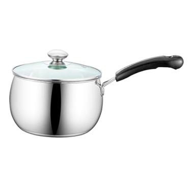 Imagem de Yajuyi Caçarola antiaderente com tampa panelas panelas de sopa panela de molho pequena panela de leite para cozinha restaurante molho reaquecimento sopas, 20 cm x 10,5 cm