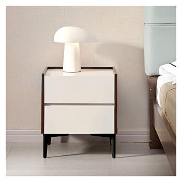 Imagem de WAOCEO Mesas laterais de cama baú de armazenamento mesa de cabeceira móveis de quarto principal mesa de cabeceira de madeira mesinhas de cabeceira