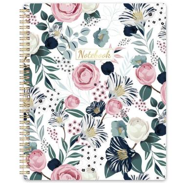 Imagem de Caderno espiral Shoparr Floral 8,5x11 cm 144 páginas College Ru