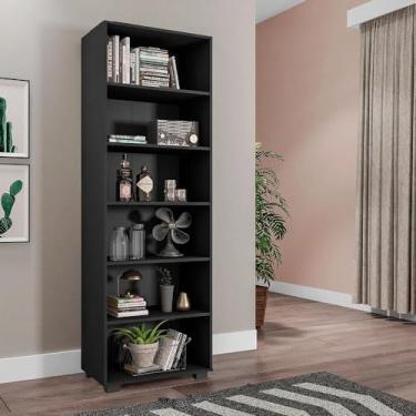 Imagem de Estante de Livros para Escritório MDP Texturizado Home Office Alf Preto G47 - Gran Belo