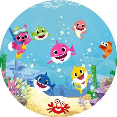 Imagem de Painel Redondo 3D Sublimado Baby Shark Frd-2399