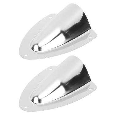 Imagem de Concha de molusco marinho, ventilação em concha, tampa de ventilação de cabo de fio marinho, 1 par de ventilação de concha de molusco de aço inoxidável polido tampa de(100 milímetros/3,93in)