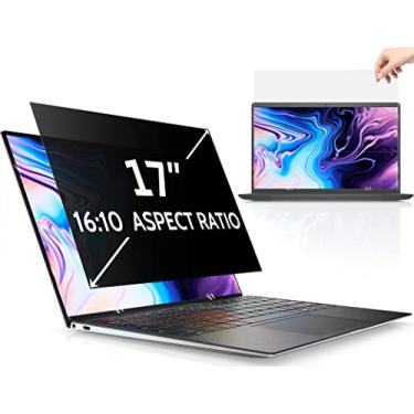 Imagem de Peslv Tela de privacidade para laptop de 17 polegadas compatível com Lenovo Hp Dell Acer Asus Thinkpad Xps, protetor de filtro de luz azul antirreflexo removível de 16:10, protetor de segurança para monitor de computador de 17 polegadas