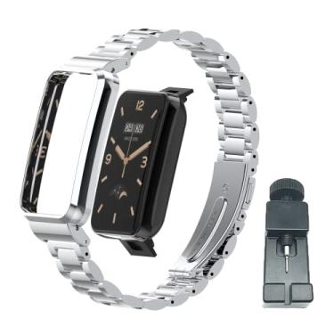 Imagem de T-BLUER Pulseira compatível com Xiaomi Mi Band 7 Pro, pulseira de substituição de metal de aço inoxidável Mi Band 7 Pro, acessórios para pulseira inteligente Miband 7 Pro