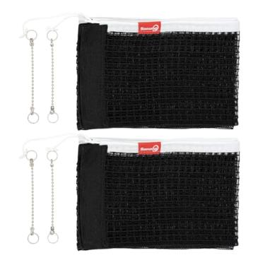Imagem de Sanung Rede de tênis de mesa C-Y1, [2 peças] Rede de pingue-pongue dobrável de alta elasticidade com 4 correntes para ajustar a altura da tensão, compatível com qualquer tamanho padrão de mesa para