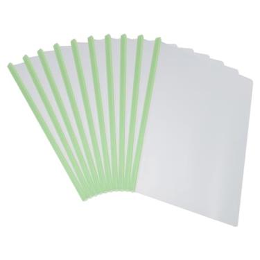 Imagem de PATIKIL Capas de relatório transparentes com barra deslizante, 10 peças de capas de currículo com aderência deslizante de 10 mm, capacidade de 75 folhas, pastas de apresentação A4 para arquivo,