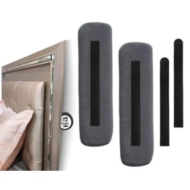 Imagem de Rolhas de cabeceira para parede – Estabilizador de cama macio contra parede sem parafusos ou furos – Protetor de parede simples antitremores para cabeceira – Sem ruído – Para-choques para móveis de moldura de cama – Pacote com 2 amortecedores de parede EUA